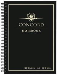Concord Spirálfüzet, A5, vonalas, 70 lap, CONCORD, fekete (PUCO8959)
