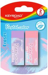 Keyroad Radír, PVC mentes 2 db/bliszter Keyroad Pastel Color vegyes színek (38460)