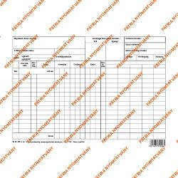 Pátria Nyomtatvány Készletnyilvántartó lap (mennyiségi adatokkal, utóoszlopos) A/4 fekvő (B.12-158)