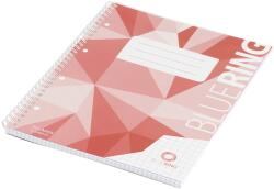 BLUERING Spirálfüzet A4, 70lap, műanyag borítós perforált lyukasztott Bluering® kockás (BRMB897763)