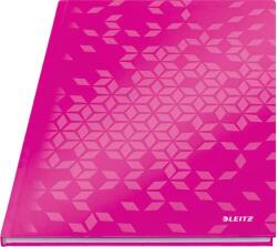 Leitz Beíró, A4, vonalas, 80 lap, keményfedeles, LEITZ "Wow", rózsaszín (E46251023)