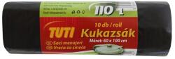 TUTI Szemeteszsák, 110 l, 10 db, 60x110 cm, 17 , TUTI, fekete (KHT195)