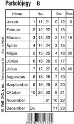 Pátria Nyomtatvány Parkolójegy 100 lapos tömb 80x120 mm (B.VALL.342)