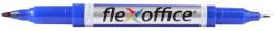 FlexOffice Alkoholos marker, 0, 4/1, 0 mm, kúpos, kétvégű, FLEXOFFICE "PM01", kék (FOPM01K) - irodasziget