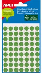 APLI Etikett, 8 mm kör, kézzel írható, színes, APLI, zöld, 288 etikett/csomag (LCA2047) - irodasziget
