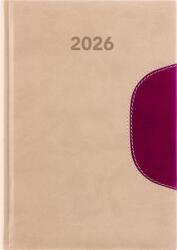 Dayliner Naptár, tervező, A5, napi, DAYLINER "Memphis", bézs-padlizsán (NMA5BPU) - irodasziget