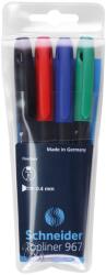 Schneider Rostirón, tűfilc készlet, 0, 4mm, Schneider TopLiner 967, 4 klf. szín (35436) - irodasziget