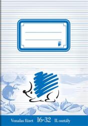 ICO Füzet, tűzött, A5, vonalas, 32 lap, 2. osztály, ICO "Süni (TICSU1632)