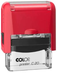 Colop Szövegbélyegző Printer C20 piros átlátszó ház 14x38 mm (BE01522015)