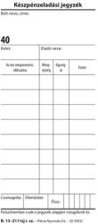 Pátria Nyomtatvány Készpénzeladási jegyzék 50x2 lapos tömb 70x140 mm (B.13-211/UJ)