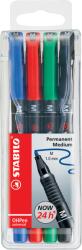 STABILO Alkoholos marker készlet 1mm, STABILO OHPen M, 4 klf. szín (8434M)