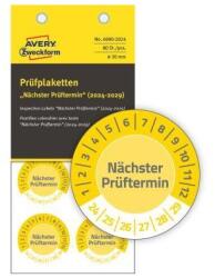Avery Etikett címke, o30mm, eltávolíthatatlan 8 címke/ív, 10 ív/doboz, Avery sárga (62235) - irodasziget