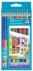 Connect Színes ceruza készlet, kétvégű duocolor 12/24 szín Connect 24 klf. szín (107020)
