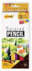 COLOKIT Színes ceruza készlet, hatszögletű, hegyezővel, COLOKIT, 12 különböző szín (FOCPCC012) - irodasziget
