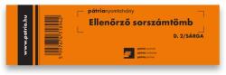 Pátria Nyomtatvány Ellenőrző sorszámtömb 100 lapos 146x40 mm sárga (D.2/SARGA)