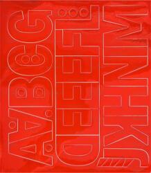  Öntapadós matrica, 5 cm-es, betűlap, ABC első fele, piros (LUIN136) - irodasziget