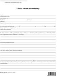 Pátria Nyomtatvány Orvosi látlelet és vélemény szabadlap A/4 négyoldalas (A.3510-274)