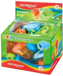 Keyroad Hegyező 2 lyukú tartályos 24 db/display Keyroad Starfish vegyes színek (38410)