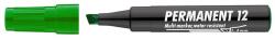 ICO Alkoholos marker, 1-4 mm, vágott, ICO "Permanent 12", zöld (TICP12Z) - irodasziget