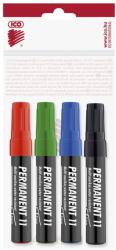 ICO Alkoholos marker készlet, 3mm, kerek hegyű Ico 11, 4 klf. szín (9580007001) - irodasziget