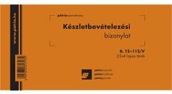 Pátria Nyomtatvány Készletbevételezési bizonylat 2 tételes 25x4 lapos tömb 203x102 mm (B.12-112/V)