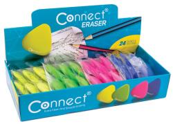 Connect Radír Connect háromszögletű 24 db/kínáló doboz színes (sárga, zöld, rózsa, kék) (107028)