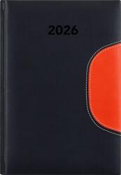 Dayliner Naptár, tervező, A5, napi, DAYLINER "Memphis", fekete-narancs (NMA5FKNU) - irodasziget