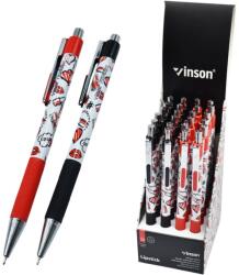 Vinson Golyóstoll nyomógombos 0, 7mm Vinson Lipstick 222 vegyes test displ 24 db/display (59114) - irodasziget
