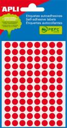 APLI Etikett, 8 mm kör, kézzel írható, színes, APLI, neon piros, 288 etikett/csomag (LCA2081) - irodasziget