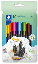 STAEDTLER Tűfilc készlet, 0, 3 mm, STAEDTLER "Triplus 334", 10 különböző szín (TS334C10) - irodasziget