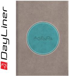 Dayliner Határidőnapló Central A5 napi, fehér lapokkal szürke - türkiz Dayliner 2026 (57725) - irodasziget