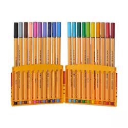 STABILO Rostirón, tűfilc készlet, 0, 4mm, 8820 Stabilo Point 88, 20 klf. szín (8820)