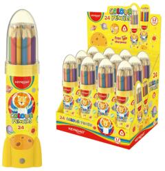 Keyroad Színes ceruza készlet háromszögletű, rakéta palackban Keyroad 24 klf. szín (38498)