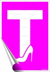  Információs matrica, 25x17, 5 cm, tanuló vezető T betű, női, pink (LUIN107) - irodasziget