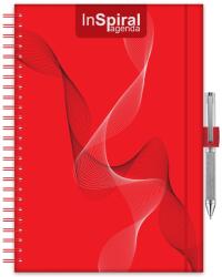 Dayliner Határidőnapló InSpiral A5 heti, fehér lapokkal piros-piros Dayliner 2026 (57816) - irodasziget