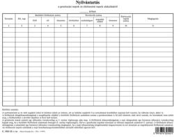 Pátria Nyomtatvány Nyilvántartás a gondozási napok és élelmezési napok alakulásáról szabadlap A/4 álló (C.3212-23)