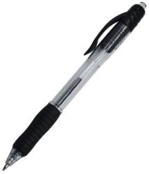 BLUERING Golyóstoll 0, 7mm, nyomógombos, gumírozott fogórész, fekete átlátszó test, Bluering® R2, írásszín fekete (BR894823) - irodasziget