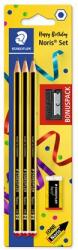 STAEDTLER Grafitceruza, HB, hatszögletű, hegyezővel és radírral, STAEDTLER "Noris (TS120SBK3P1)