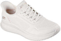 Skechers Slip-Ins Bobs Squad 4 - Key Lock női bebújós fehér sneaker cipő 117740-W