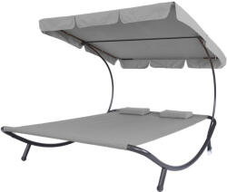Timeless Garden Kétszemélyes napozóágy árnyékolóval-szürke (HOP1000813-2)