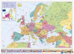 Stiefel Falitérkép, 70x100 cm, fémléces, Európa országai és az Európai Unió, STIEFEL (447377FLP) - alter