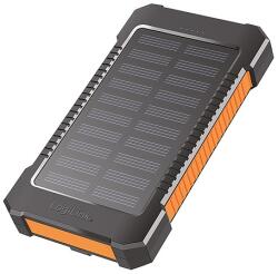 LogiLink Napelemes akkumulátor 6000 mAh, vaku, 2x USB-A, 1x USB-C, fekete-narancs (PA0321)