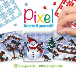 Pixelhobby Pixel kocka, pixel szett 3 db kis alaplappal, hóember (PXL-29027)