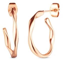 Vuch Aszimmetrikus aranyozott acél karika fülbevaló Jorrit Rose Gold