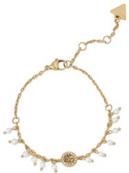 Guess Aranyozott karkötő kristályokkal és szintetikus gyöngyökkel JUBB04681JWYGWH 18, 5 cm