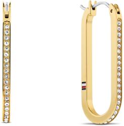 Tommy Hilfiger Ovális aranyozott fülbevaló kristályokkal Dog Tag 2780866
