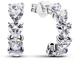 Pandora Ezüst félkör alakú fülbevaló Csillogó szívek Timeless 293657C01