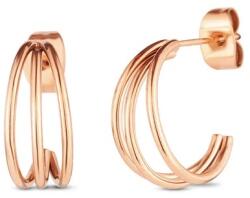 Vuch Elegáns karika fülbevaló aranyozott acélból Elegy Rose Gold