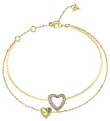 Guess Dupla aranyozott karkötő szívekkel Beloved JUBB05027JWYG 17, 5 cm