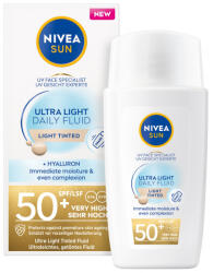 Nivea Ultrakönnyű tonizáló fluid arcra SPF 50+ Sun (Ultra Light Tinted Fluid) 40 ml Light